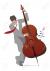 70666176 hombre elegante que juega el contrabajo aislado en el fondo blanco ilustracion vectorial