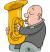 Trumpeter with tuba cartoon vector 4545228